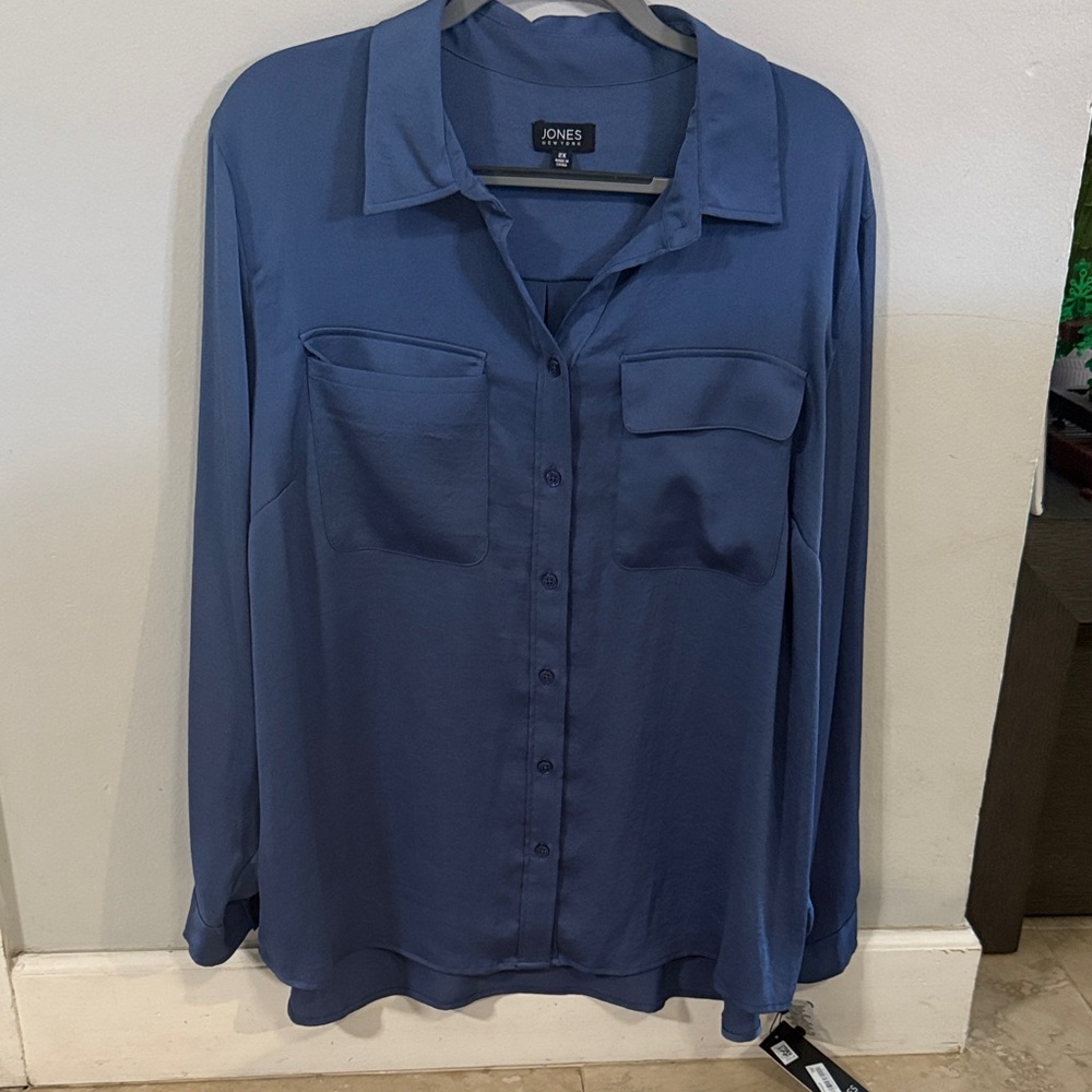 Jones New York Slate Blue Shirt